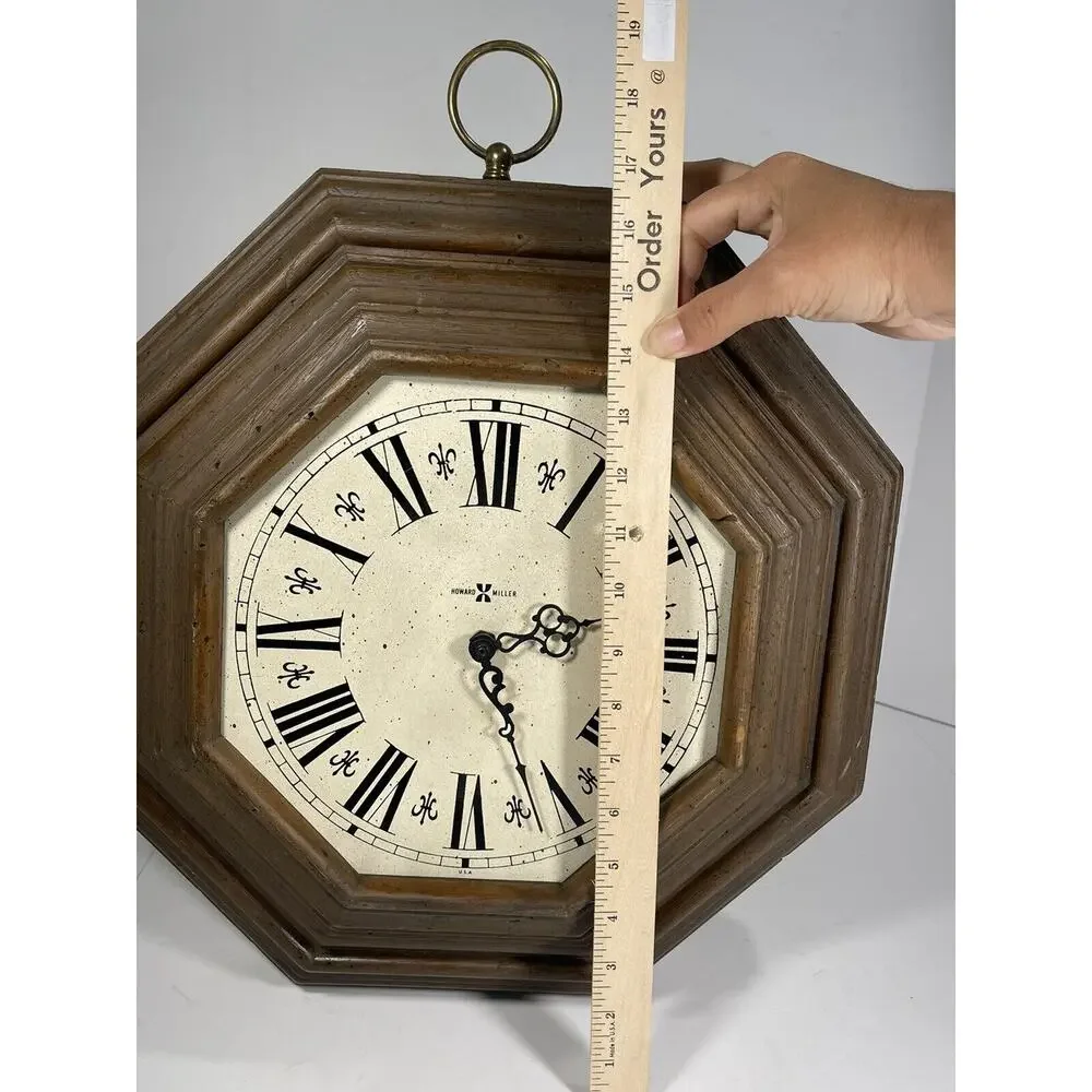 Howard‎ Miller Clock Company 17” Wall Clock Model 4975 Hexagon Wood Unique Rare